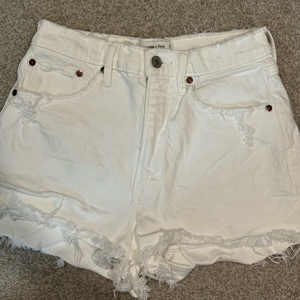 Abercrombie White Denim Shorts